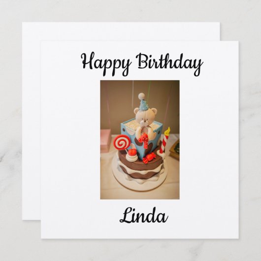 Gelukkige verjaardag Linda Bedankkaart (Voorkant / Achterkant)