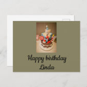 Gelukkige verjaardag Linda Briefkaart (Voorkant / Achterkant)