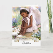 Gelukkige verjaardag. Little Angel | Aangepaste na Kaart (Voorkant)