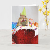 Gelukkige verjaardag Little Chipmunk Kaart (Gele Bloem)