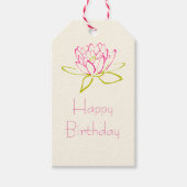 Gelukkige Verjaardag Lotus Bloem/Waterlelie Cadeaulabel (Voorkant)