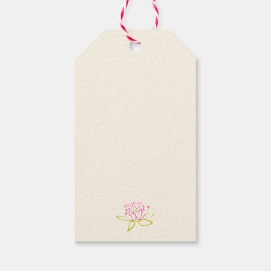 Gelukkige Verjaardag Lotus Bloem/Waterlelie Cadeaulabel (Achterkant)