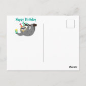 Gelukkige verjaardag luiaard briefkaart (Achterkant)