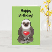 Gelukkige verjaardag! (luiaard) kaart (Gele Bloem)