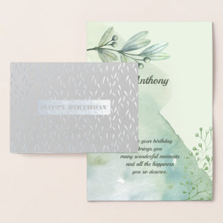 Gelukkige verjaardag. Luxe echte Folie | Waterverf Kaarten