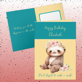 Gelukkige verjaardag maak een wens voeg naam geel kaart