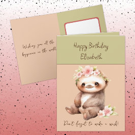 Gelukkige verjaardag maak een wens voeg naam groen kaart