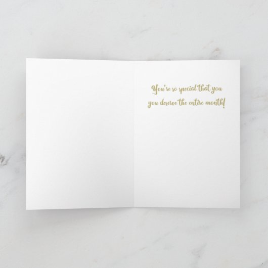 Gelukkige Verjaardag Maand Bubbels Kaart (Binnen)