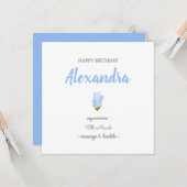 Gelukkige verjaardag Maart geboortesteen Aquamarij Kaart (Voorkant / Achterkant in situ)