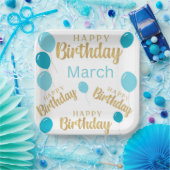 Gelukkige verjaardag Maart verjaardagen Papier Bor Papieren Bordje (Feest)