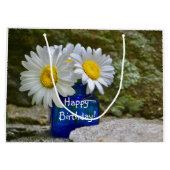 Gelukkige verjaardag madeliefjes groot cadeauzakje (Achterkant)