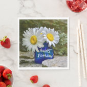 Gelukkige verjaardag madeliefjes servet (Insitu)