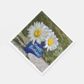 Gelukkige verjaardag madeliefjes servet (Hoek)