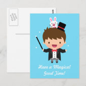 Gelukkige Verjaardag Magician Boy Magic Bunny Tric Briefkaart (Voorkant / Achterkant)