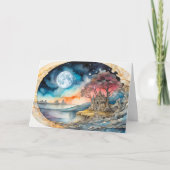 Gelukkige verjaardag | Majestueus maanlicht na mid Kaart (Voorkant)