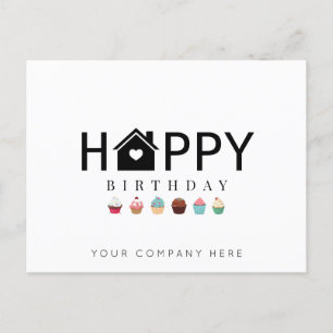 Gelukkige Verjaardag Makelaardij Cupcake Briefkaart