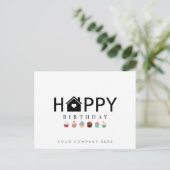 Gelukkige Verjaardag Makelaardij Cupcake Briefkaart (Staand voorkant)