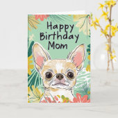 Gelukkige Verjaardag Mam - Chihuahua Dog Pawfect D Kaart (Gele Bloem)