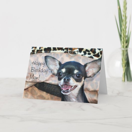 Gelukkige Verjaardag Mam Chihuahua wenskaart Kaart (Voorkant)
