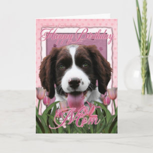 Gelukkige Verjaardag Mam - Engels Springer Spaniel Kaart