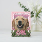 Gelukkige Verjaardag Mam - Golden Retriever - Mick Briefkaart (Staand voorkant)