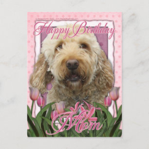 Gelukkige Verjaardag Mam - Goldendoodle Briefkaart