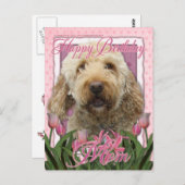 Gelukkige Verjaardag Mam - Goldendoodle Briefkaart (Voorkant / Achterkant)