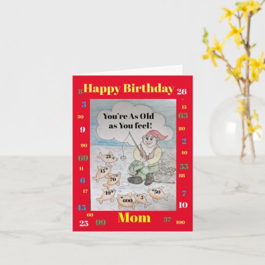 Gelukkige Verjaardag Mam - je bent zo oud als je v Kaart (Gele Bloem)