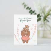 Gelukkige Verjaardag Mama Beer, Leuke Beer Kaart (Staand voorkant)