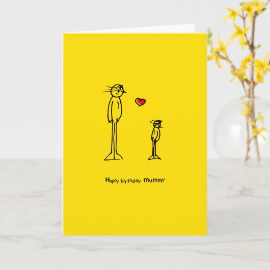 Gelukkige verjaardag mama kaart (Gele Bloem)