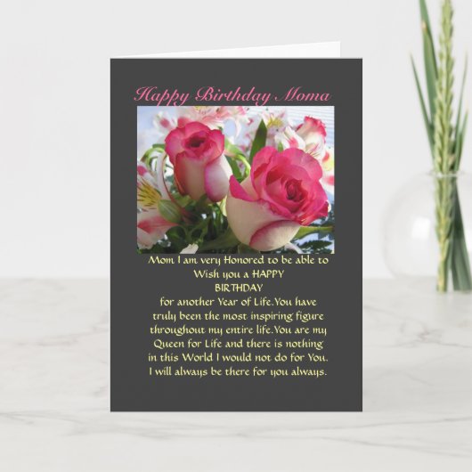 Gelukkige verjaardag mama kaart (Voorkant)
