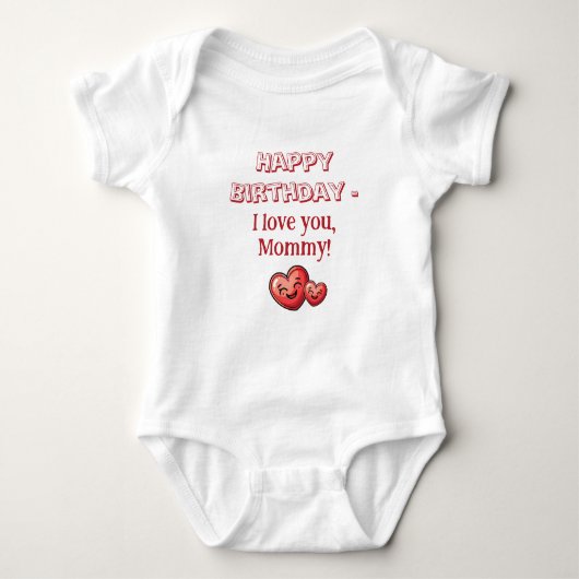 Gelukkige Verjaardag Mama, Moederdag Gift, Custom Romper (Voorkant)