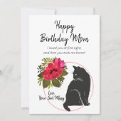 Gelukkige verjaardag mama van Cat Floral Feestdagenkaart (Voorkant)