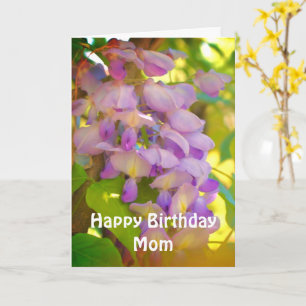 Gelukkige verjaardag mama Wisteria bloem  Kaart