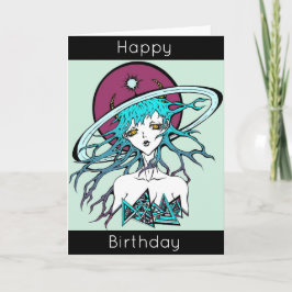 Gelukkige verjaardag manga ruimte origineel kaart