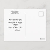 Gelukkige Verjaardag Mannen Kokosnoten Bomen Tropi Briefkaart (Achterkant)