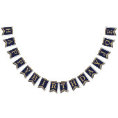 Gelukkige Verjaardag Marine Blauw Goud 3 Letters N Vlaggetjes (Alle)