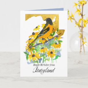 Gelukkige verjaardag Maryland Baltimore Oriole vog Kaart
