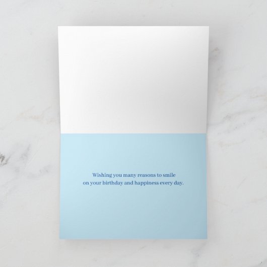 Gelukkige Verjaardag Medewerker Blauwe Waterverf B Kaart (Binnen)