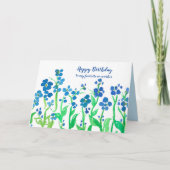 Gelukkige Verjaardag Medewerker Blauwe Waterverf B Kaart (Voorkant)