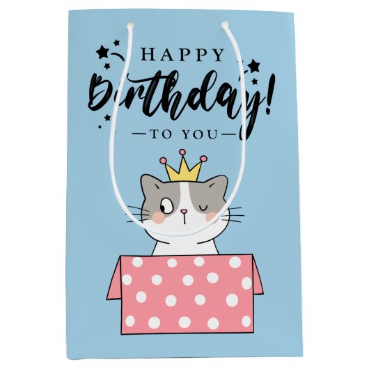 Gelukkige verjaardag medium cadeauzakje (Voorkant)