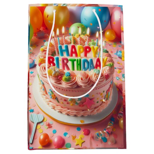 gelukkige verjaardag medium cadeauzakje (Voorkant)