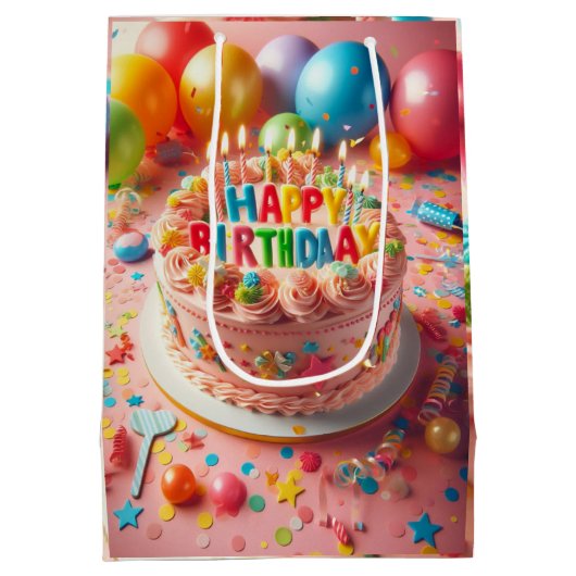 gelukkige verjaardag medium cadeauzakje (Achterkant)