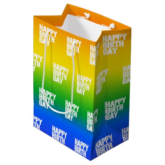 Gelukkige Verjaardag Medium Cadeauzakje (Voorkant Gekanteld)