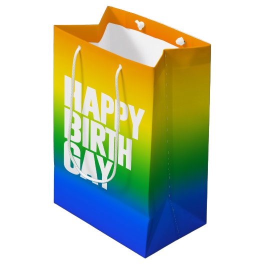 Gelukkige Verjaardag Medium Cadeauzakje (Voorkant Gekanteld)