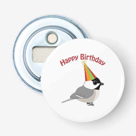 Gelukkige verjaardag Meesje Button Flesopener (Voorkant)