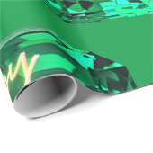 Gelukkige Verjaardag mei Birthstone Emerald Cadeaupapier (Rol Hoek)