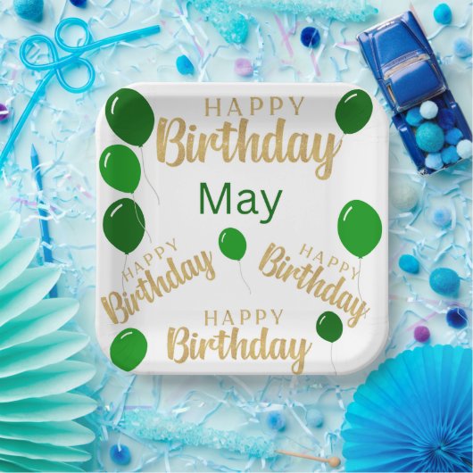 Gelukkige verjaardag Mei verjaardagen Papier Bord (Feest)