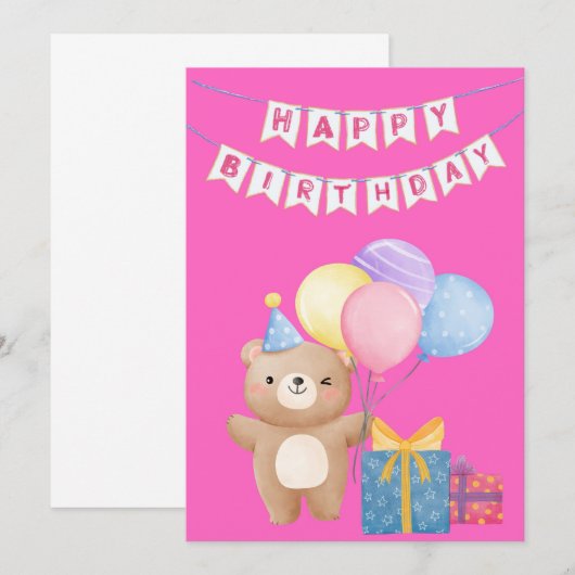 Gelukkige verjaardag meisje (Voorkant / Achterkant)