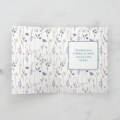 Gelukkige Verjaardag Meisje Blauwe Kat Brede Ogen  Kaart (Binnen)